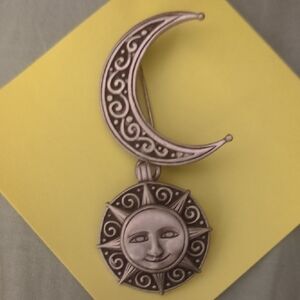 Vintage Jonette Jewelry Design Moon and Sun Pendant